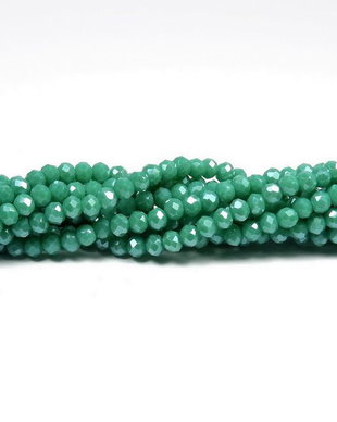 Cristale din sticla, rondelle, 3x2.5 mm, opace, lucioase, turcoaz-A03