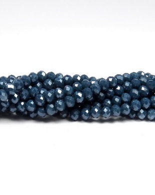 Cristale din sticla, rondelle, 3x2.5 mm, opace, lucioase, bleumarin-A05