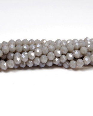 Cristale din sticla, rondelle,3x2.5 mm, opace, lucioase, gri-A16