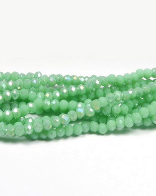 Cristale din sticla, rondelle, opace, 3x2.5 mm, AB, vernil-B22