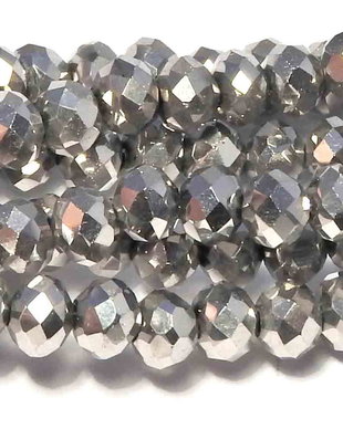 Cristale din sticla, rondelle, 3.5x3 mm, platina-UA03