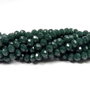 Cristale din sticla, rondelle,3.5x3 mm, opace, verde inchis-D12