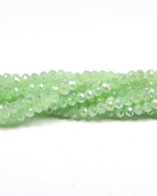 Cristale din sticla, rondelle,3.5x3 mm, electroplacate, AB, vernil-B03