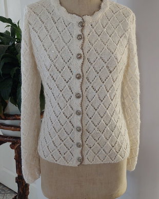 Cardigan Elsa crem uni