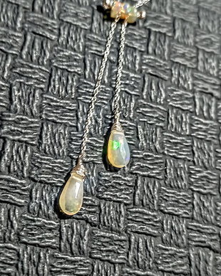 Colier argint opal de foc etiopian lant argint brioleta disc minimalist boho chic trendy romantic - Transport gratuit
