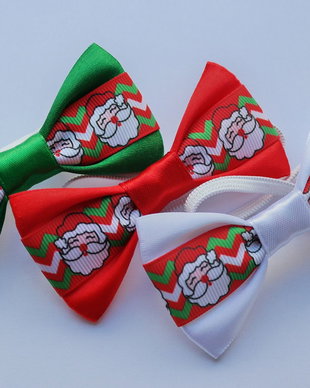 Mini papion Mos Craciun rosu