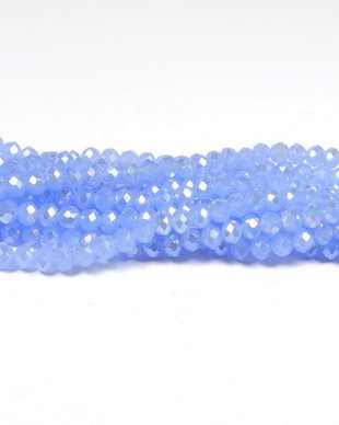 Cristale din sticla, rondelle,3.5x3 mm, electroplacate, AB, bleu-B02
