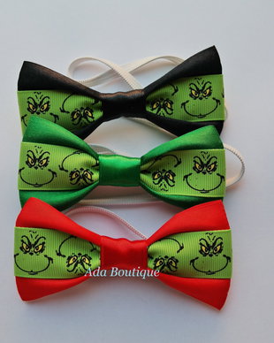 Mini papion pentru Craciun "Grinch"