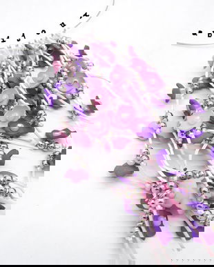 Colier handmade statement unicat -floral - foamiran (cod1002)