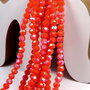 Cristale din sticla, rondelle, 4x3 mm, opace, AB, rosu orange-L03