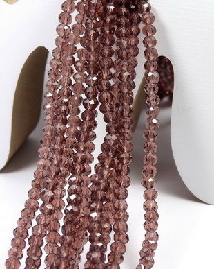 Cristale din sticla, rondelle, 4x3 mm, purpurii-D13