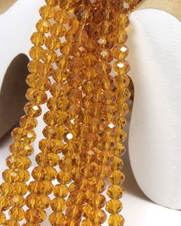 Cristale din sticla, rondelle, 4x3 mm, goldenrod-D02