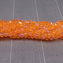 Cristale din sticla, rondelle, 4x3 mm, electroplacate, AB, portocalii-L07