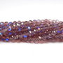 Cristale din sticla, rondelle, 4x3 mm, electroplacate, AB, purpurii-L14