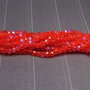 Cristale din sticla, rondelle, 4x3 mm, electroplacate, AB, rosu orange-L29
