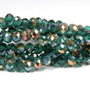 Cristale din sticla, rondelle, 4x3 mm, AB, verde smarald-R18