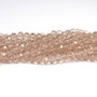 Cristale din sticla, rondelle, 4x3 mm, transparente, bej-D20