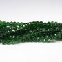 Cristale din sticla, rondelle, 4x3 mm, transparente, verde inchis-D24