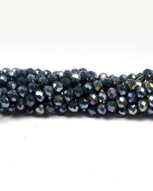 Cristale din sticla, rondelle, opace, 4x3.5 mm, AB, bleumarin-B13
