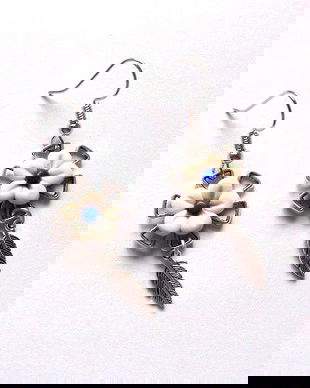 cercei fimo cu flori albe 45161