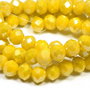 Cristale din sticla, rondelle, opace, AB, 6x5 mm, galbene-B03