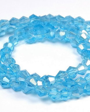 Cristale din sticla, biconice, 4 mm, DeepSkyBlue-03