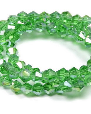 Cristale din sticla, biconice, 4 mm, LimeGreen-06