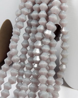 Cristale din sticla, biconice, 4 mm, opace, gri-B07