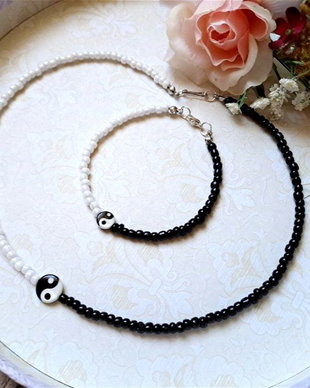 Set colier, brățară yin/yang