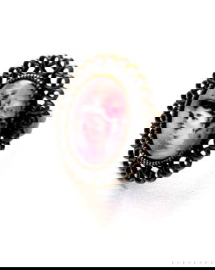 inel cu sticla ,cu motiv retro 45381