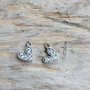 Inimioare argint rodiat cu zirconii, 11x8 mm REZERVATE