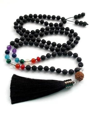 Colier Mala 108+1*7Chakre*Rudraksha+Lava