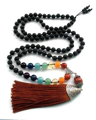 Colier Mala 108+1*7Chakre*JaspRosu+Lava