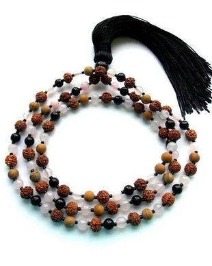 Colier Mala 108+1*Rudraksha+Onix+Agate+Jasper*Meditatie si rugaciune