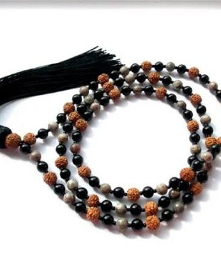 Colier Mala 108+1*Rudraksha+Onix+Jasper*Meditatie si rugaciune