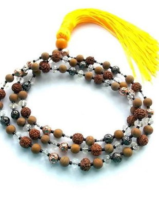 Colier Mala 108+1*Rudraksha+Jad+Jasp+Citrin+Hematit*Meditatie si rugaciune