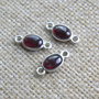 Link granat in rama argint (F41-1)