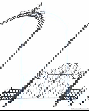 Arcada pentru trandafiri din fier forjat antik grey