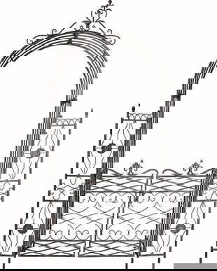 Arcada pentru trandafiri din fier forjat antik grey