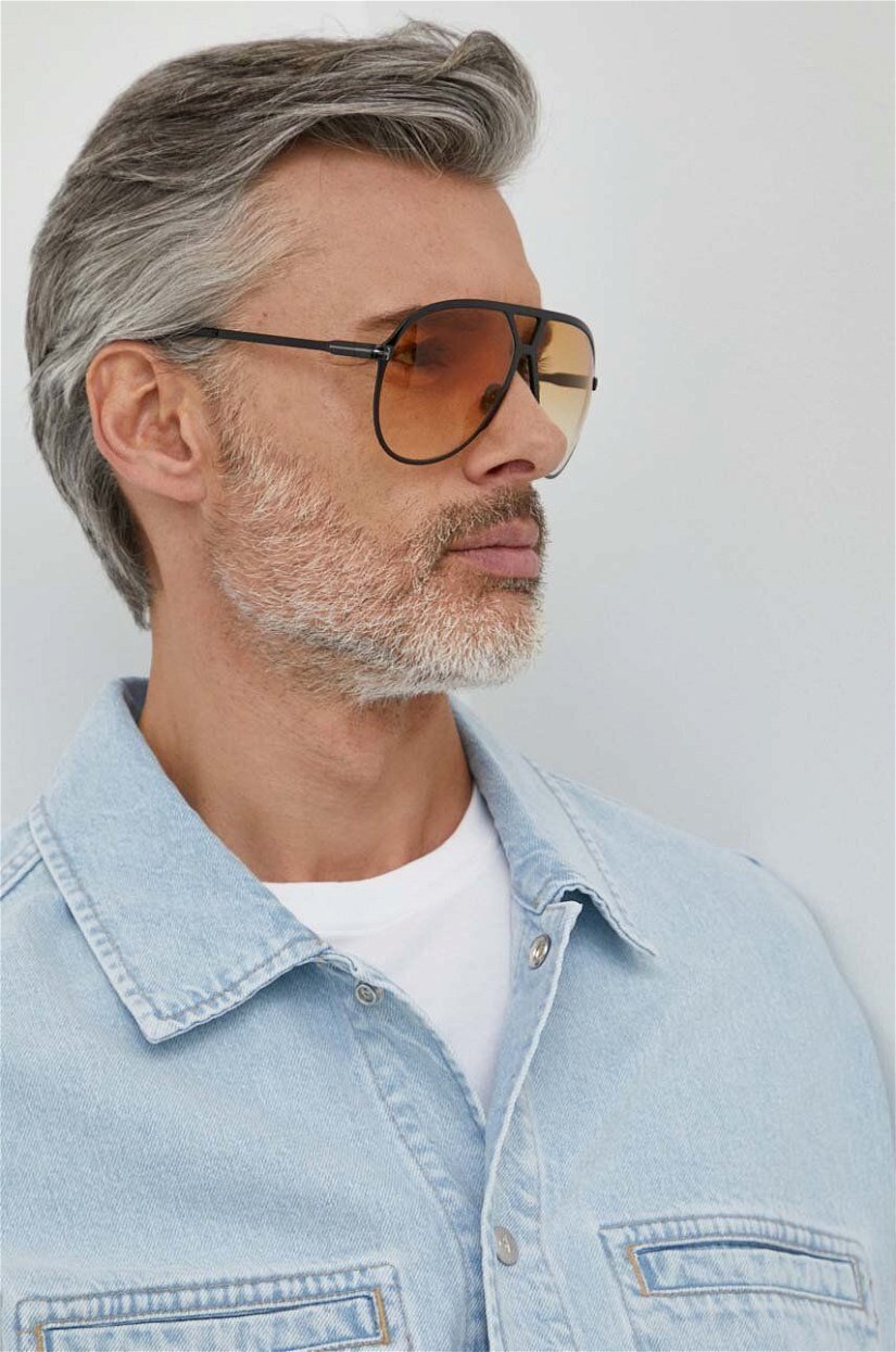 Tom Ford ochelari de soare barbati, culoarea negru, FT1060_6401F
