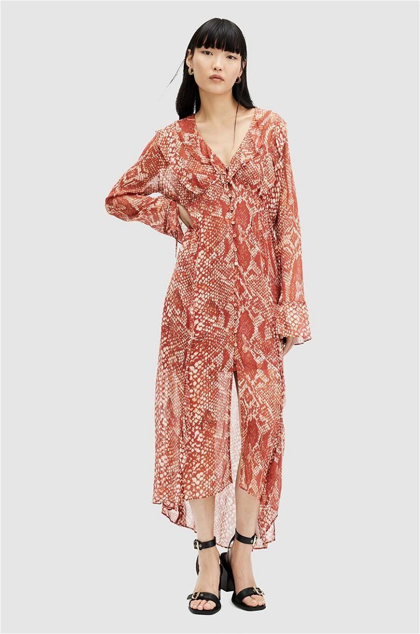 AllSaints rochie LIANA WAIMEA DRESS maxi, evazati, WD559Z