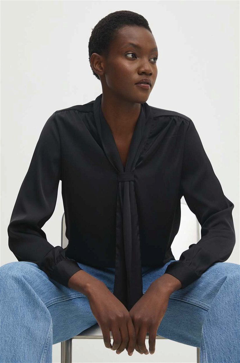 Answear Lab bluza femei, culoarea negru, neted