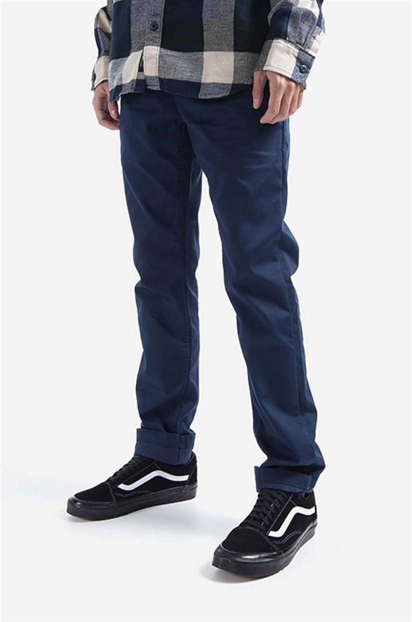Vans pantaloni Authentic Chino culoarea bleumarin, fit chinos, medium waist VN0A5FJ7LKZ-navy
