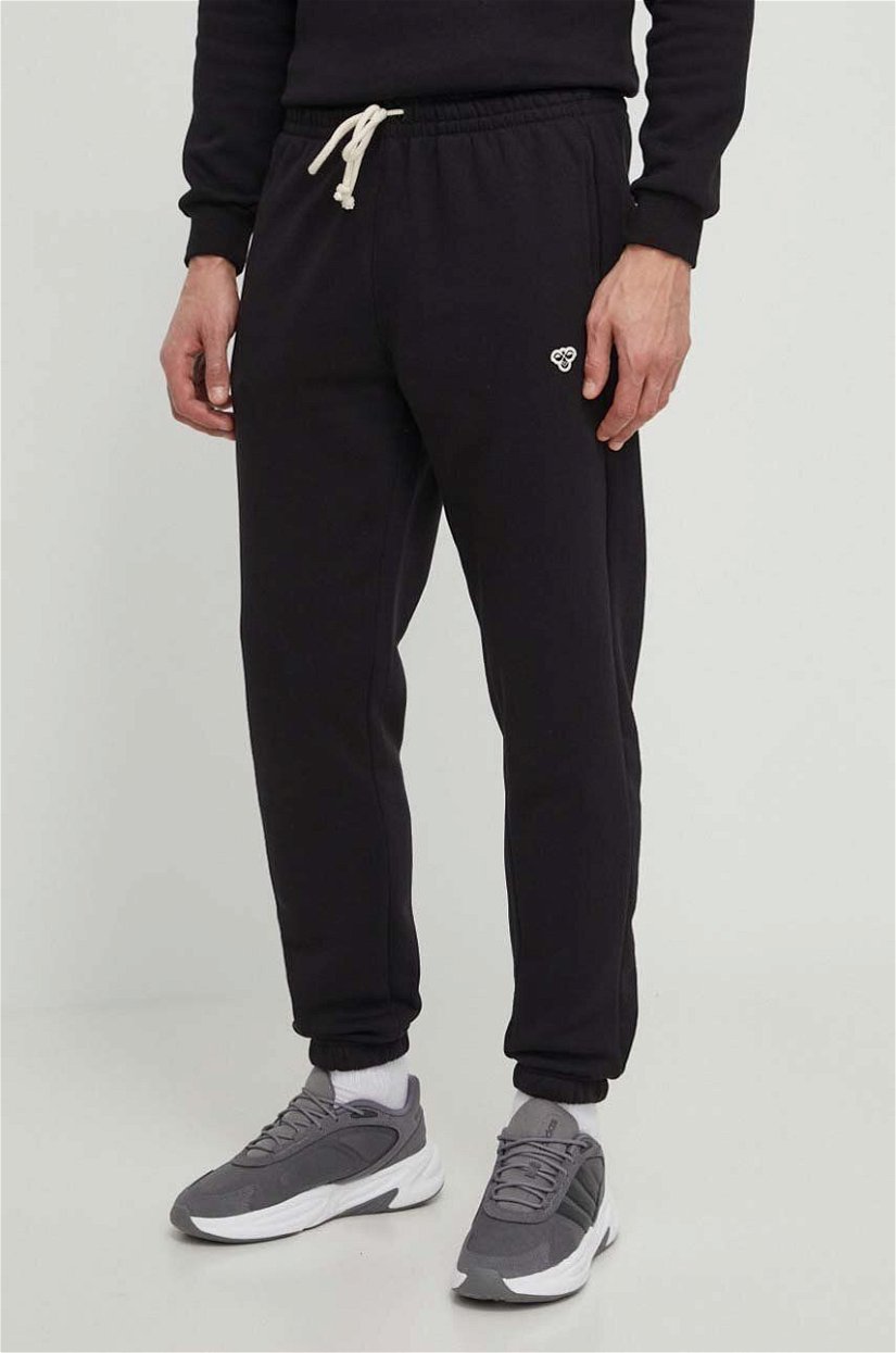 Hummel pantaloni de trening culoarea negru, neted
