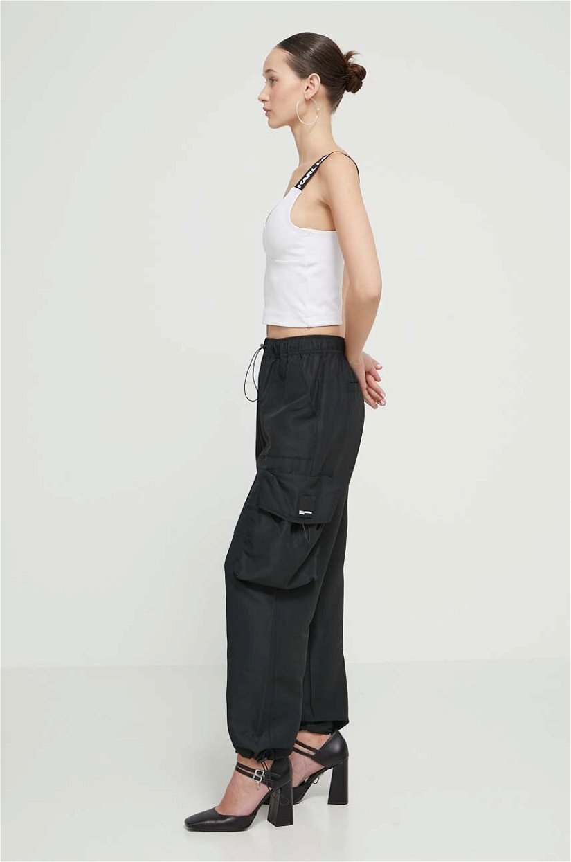 Karl Lagerfeld Jeans pantaloni de trening culoarea negru, neted