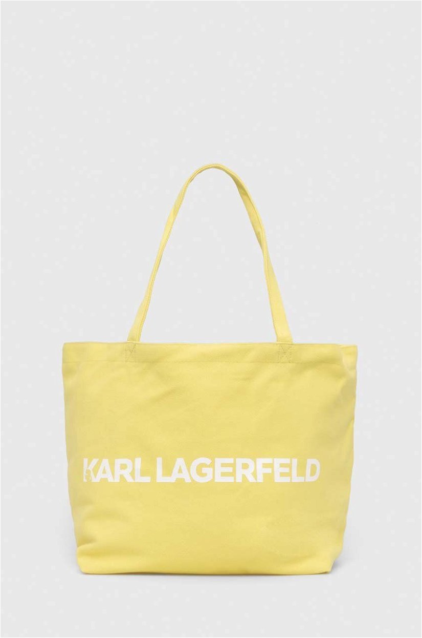 Karl Lagerfeld geanta de bumbac culoarea galben