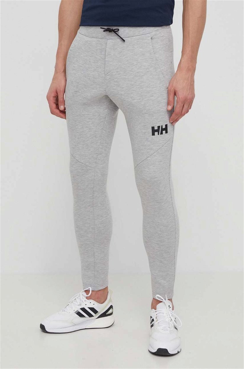 Helly Hansen pantaloni de trening culoarea gri, cu imprimeu