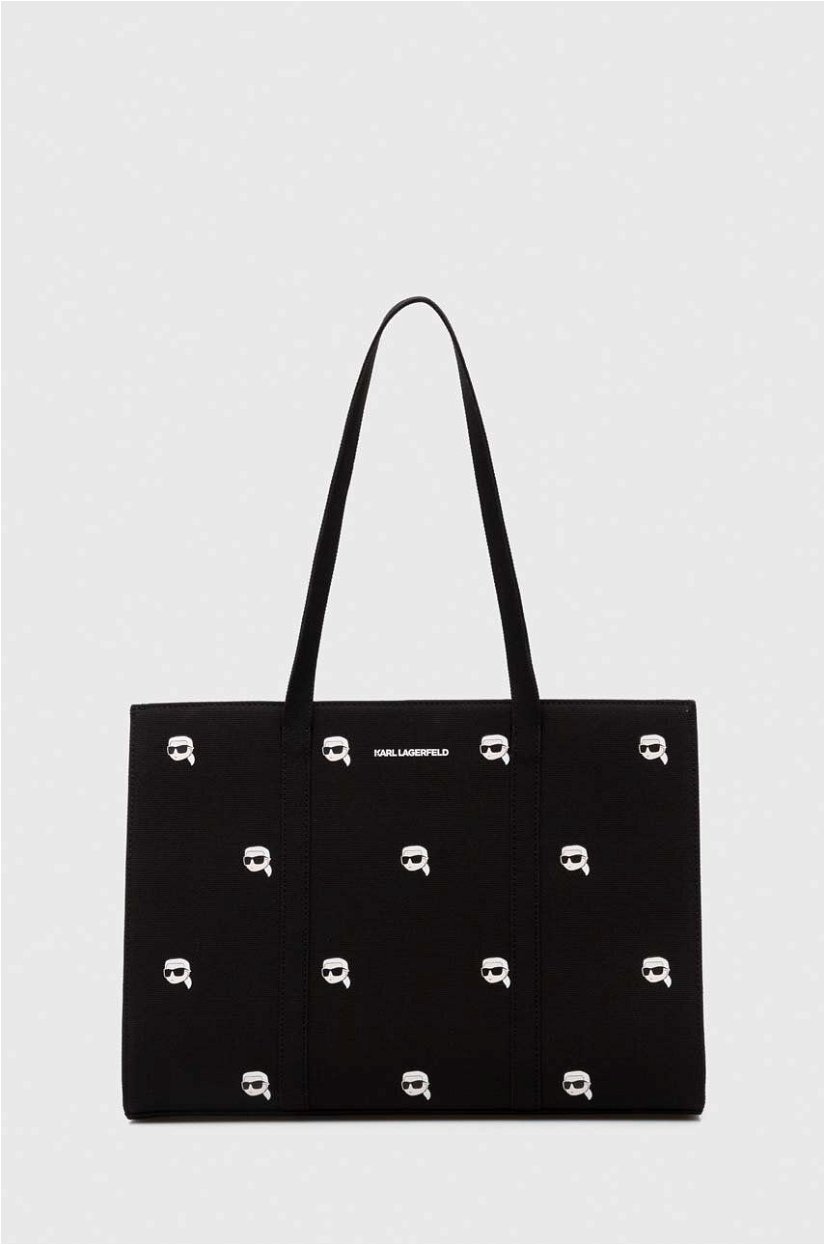 Karl Lagerfeld geanta de bumbac culoarea negru