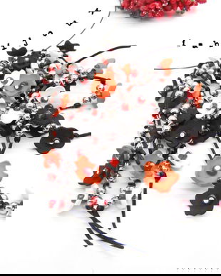 Colier handmade statement unicat -floral - foamiran (cod1004)