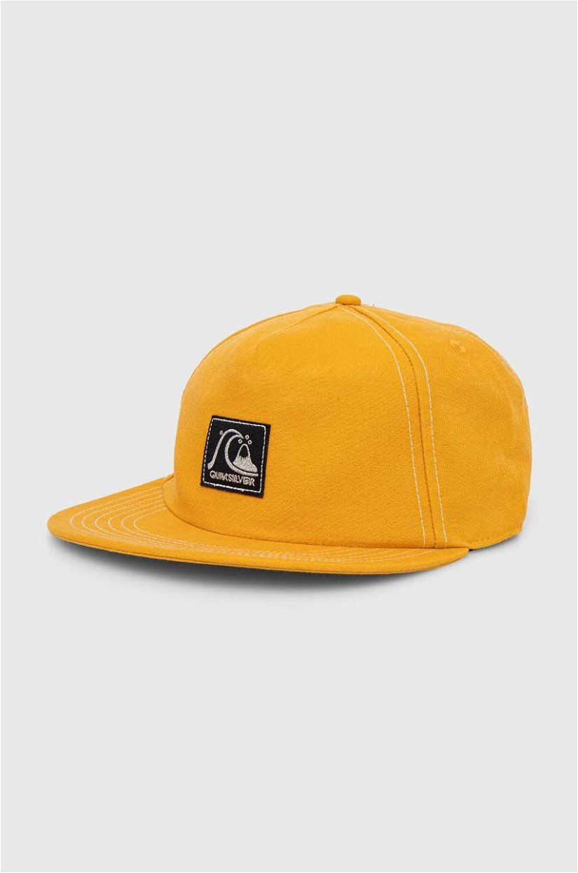 Quiksilver șapcă de baseball din bumbac culoarea galben, cu imprimeu